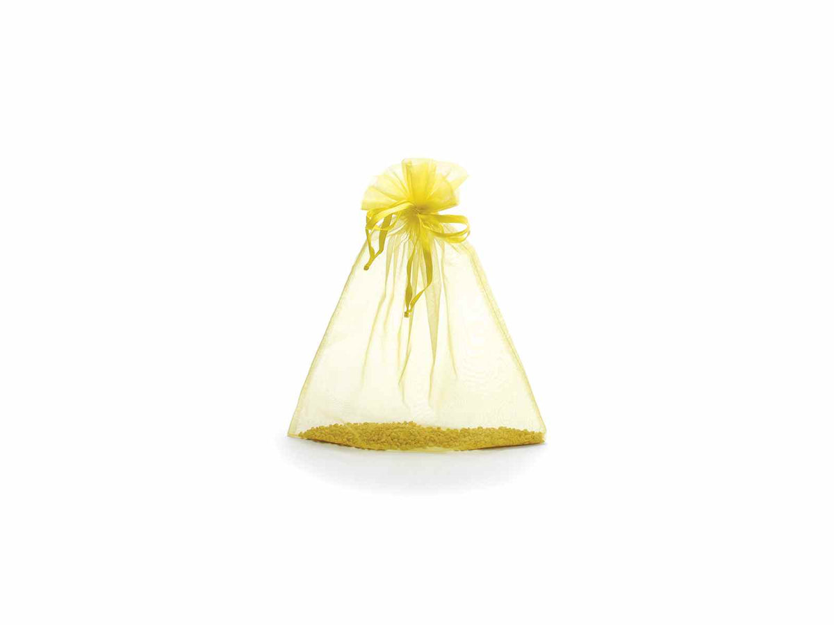 Sacchetti in organza giallo limone con tirante di chiusura ideale, set da 30 pezzi, cm23x30H (al tirante 24,5)