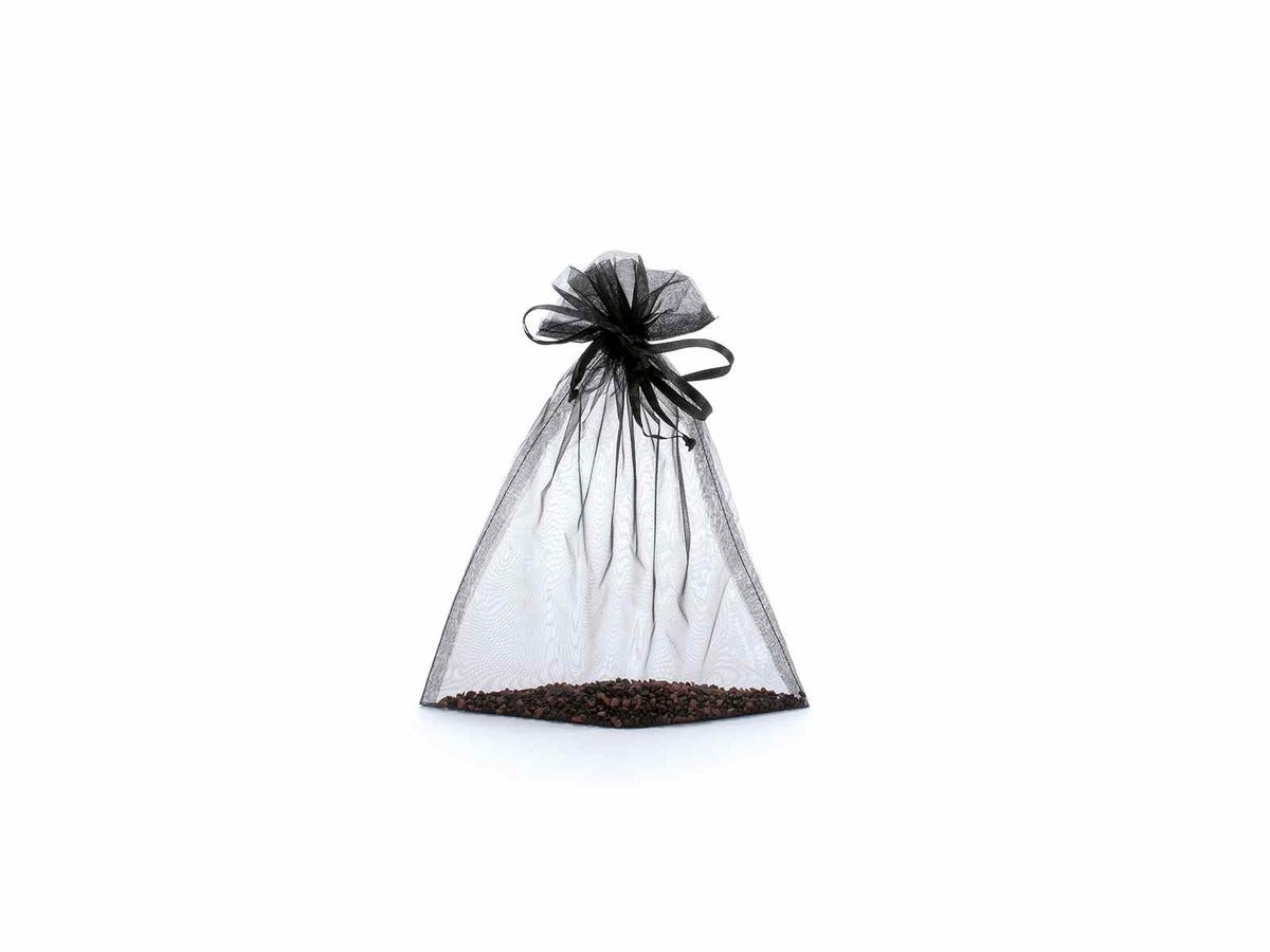 Sacchetto in organza nero con coulisse di chiusura in raso è una soluzione, set da 30 pezzi, cm 23x30H (al tirante 24,5)