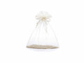 Sacchetti organza ecrù con coulisse di chiusura in raso è ideale, set da 50 pezzi, cm 17 x 22 H (al tirante17)