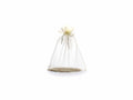Sacchetto in organza ecrù con coulisse di chiusura in raso è ideale, set da 30 pezzi, cm 23x30H (al tirante 24,5)