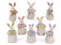 Sacchetti portadolci di Pasqua a forma di coniglio in stoffa con orecchie, set da 8 pezzi, Ø6,5cmx11H (al tirante7)