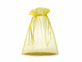 Sacchetti in organza giallo limone con tirante di chiusura ideale, set da 20 pezzi, cm30x40H (al tirante 32,5)