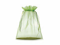 Sacchetto in organza verde mela con coulisse di chiusura in raso è, set da 20 pezzi, cm 30x40H (al tirante 32,5)