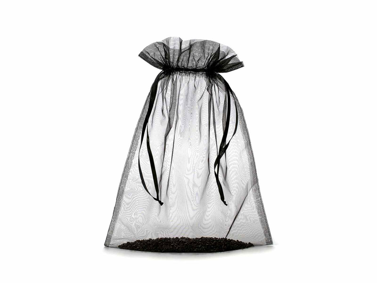 Sacchetto in organza nero con coulisse di chiusura in raso è una soluzione, set da 20 pezzi, cm 30x40H (al tirante 32,5)