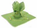 Tulle a sacchetto bomboniere quadrato in juta verde con tirante. Ideale, set da 20 pezzi, cm25x25H - Interno:Ø15
