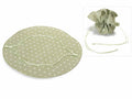 Tulle tondo a sacchetto per bomboniere in cotone verde a pois con tirante, set da 20 pezzi, Ø 25,5 cm- Interno:Ø 16