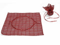 Tulle quadrato a sacchetto per bomboniere a base quadrata in organza rossa, set da 20 pezzi, cm25,5x25,5H-Interno:Ø15