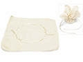 Tulle quadrato a sacchetto per bomboniera in cotone ecrù a base quadrata, set da 20 pezzi, cm25,5x25,5H-Interno:Ø15
