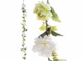 Rami / ghirlande primaverili con peonie bianche e bacche artificiali, set da 2 pezzi, m 2,20