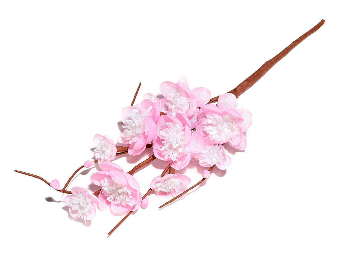 Rametti di fiori di pesco artificiali primaverili, set da 12 pezzi, cm 16 H (con gambo 25,5)