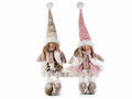 Bimbi Bimbe decorative gambe lunghe in stoffa con braccia e cappello, set da 2 pezzi, cm 16x10x43 H (capp.esteso)