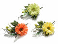 Mazzolini di anemoni colorati, bacche e fiori artificiali in stoffa, set da 18 pezzi, cm 15 H (con gambo 20,5)