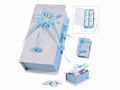 Scatoline a libro tema nascita con decoro bimbo e fiocco azzurro in scatola, Scatolina: 5,5 x 3 x 8 H