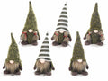 Gnometti Babbo Natale e Mamma Natale in stoffa colorata da appoggiare, set da 6 pezzi, cm 8,5x9x18 H (capp.esteso)