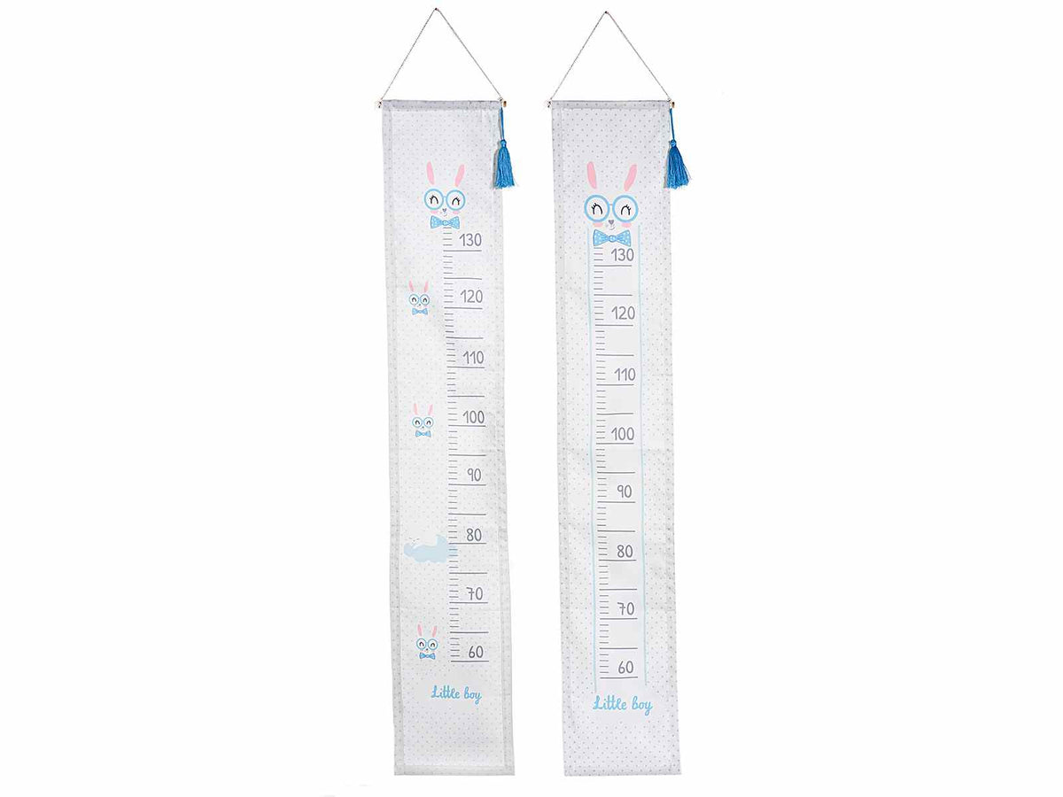 Metro misura altezza per l'infanzia bimbo in stoffa colorata, set da 2 pezzi, cm 21,5 x 113,5 H