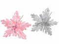 Stelle di Natale pick in stoffa con bordo, bacche e dettagli glitter, set da 20 pezzi, Ø 25 cm x 24,5 H