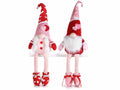 Coppia di gnomi innamorati di San Valentino in stoffa gambelunghe con dettagli, set da 2 pezzi, cm 18x10x48 H (capp.esteso)