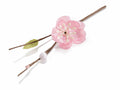 Rametti pick / chiudipacco di fiori di pesco artificiale con foglioline, set da 40 pezzi, cm 8 H (con gambo 13,5)