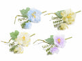 Mazzolini pick / chiudipacco di peonie artificiali colorate con foglie, set da 16 pezzi