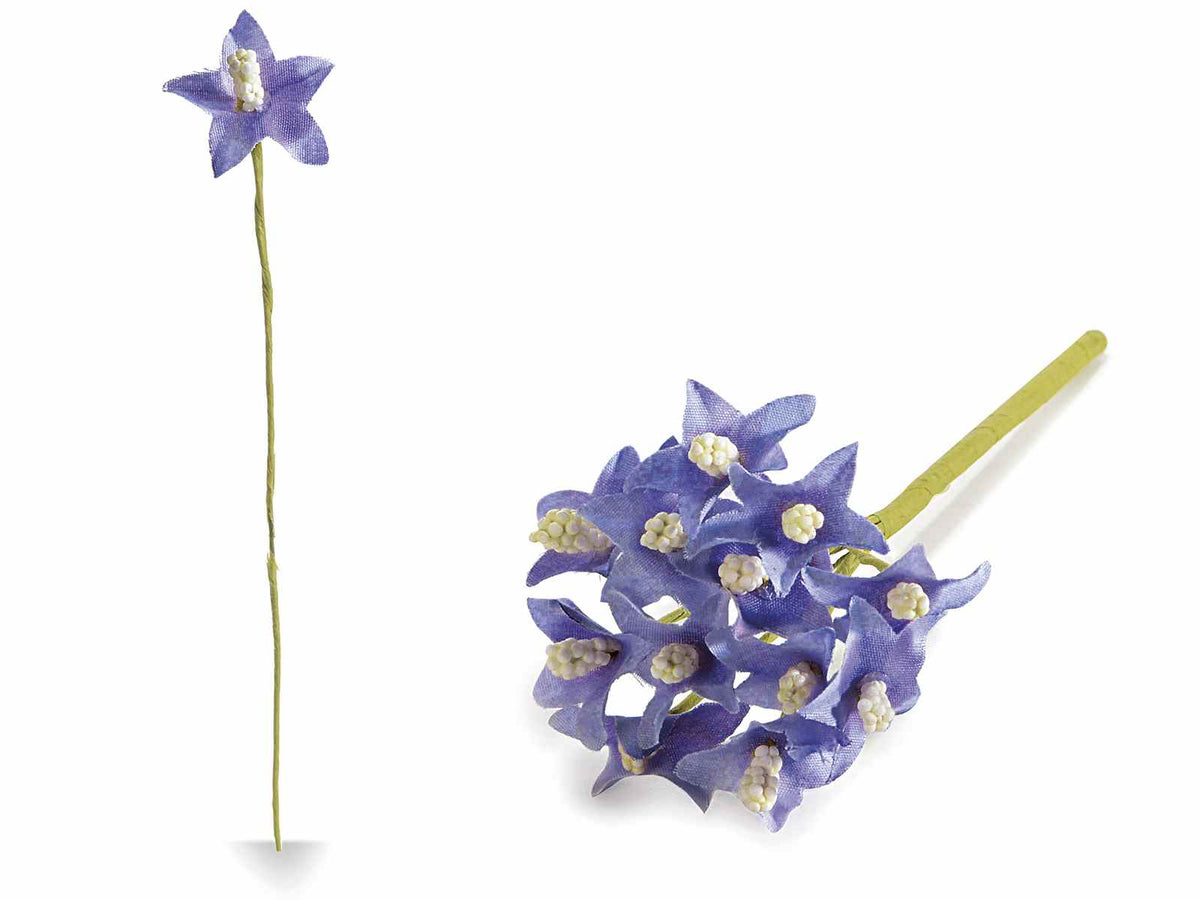 Fiorellini viola artificiali pick in stoffa, set da 192 pezzi, Ø 2,5 cm x 13 H