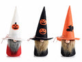 Gnometti decorativi di Halloween in panno colorato con decori a tema, set da 6 pezzi, Ø14cmx28H (capp.esteso)