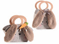 Borsette pasquali a coniglietto in panno con morbide orecchie in eco-fur, set da 6 pezzi, cm 12 x 9 x 13,5 H