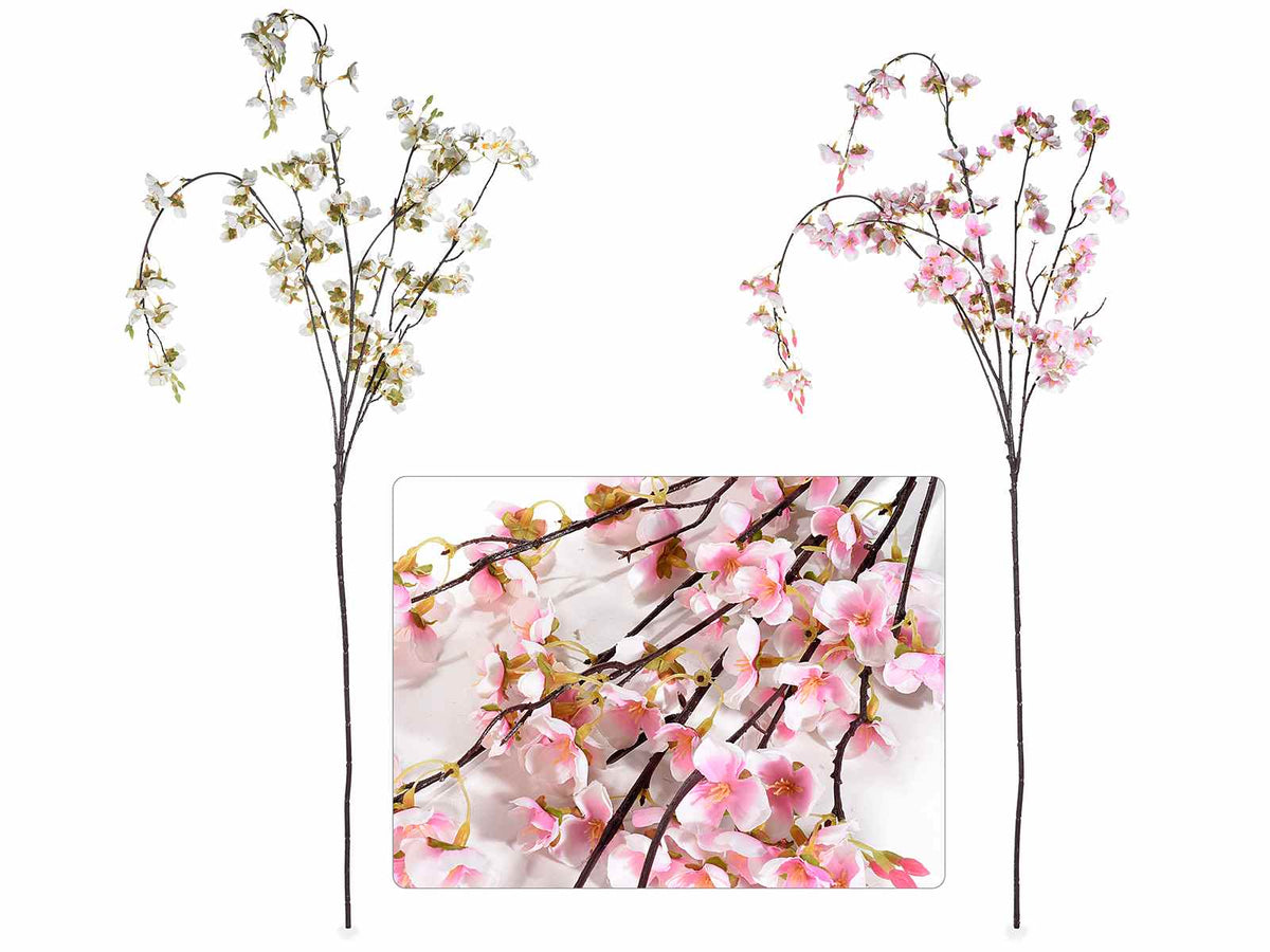 Rametti primaverili di fiori di ciliegio artificiale, set da 6 pezzi, cm 66 H (con gambo 114)