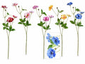 Rami di fiori di ranuncolo colorato artificiale, set da 10 pezzi, cm 25 H (con gambo 46)