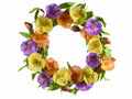 Ghirlande primaverili di papaveri artificiali colorati con foglioline e boccioli, set da 2 pezzi, Ø 33 cm - Interno: Ø 22