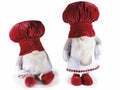 Decoro a Babbo Natale cuoco in stoffa, con braccia modellabili, cappello, set da 2 pezzi, In piedi: cm 22,5x18x46 H