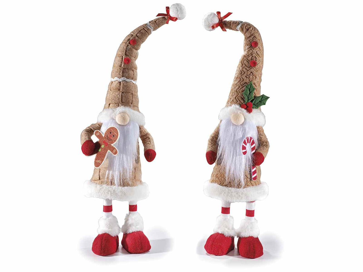 Addobbo Babbo Natale dondolante con decorazione da appoggiare, set da 2 pezzi, cm12x9x49H (capp.esteso)