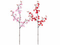 Rami di fiori di ciliegio artificiali in stoffa rosa e rosso, set da 6 pezzi, cm 53 H (con gambo 93)