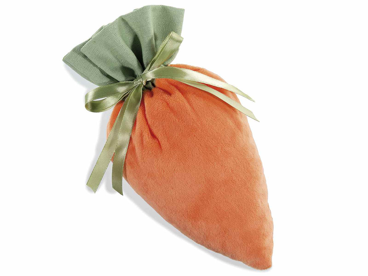 Sacchetti portadolci di Pasqua a forma carota in stoffa effetto velluto, set da 18 pezzi, cm 17x26 H (al tirante 19)