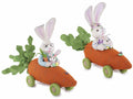Coniglietti decorativi grandi in finto pelo con cucciolo coniglio nella, set da 2 pezzi, cm 130 x 40 x 100 H