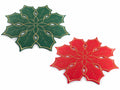 Decorazione centrotavola / sottopiatto di Natale in panno colorato a stella, set da 18 pezzi, Ø 34,5 cm