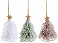 Addobbo ad albero di Natale in maglia colorata con stellina dorata, con cordino, set da 36 pezzi, Ø 8 cm x 9,5 H