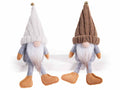 Gnometti natalizi / autunnali seduti con cappello in morbida stoffa, set da 12 pezzi, cm 8x6x16 H (capp.esteso)