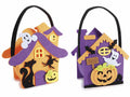 Borsette in panno di Halloween per dolcetto o scherzetto con manico, set da 10 pezzi, cm 16 x 7,5 x 15 H