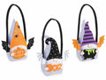 Borsette Halloween in panno a gnometto con ali da pipistrello e decori a tema, set da 12 pezzi, cm 13 x 7 x 16 H
