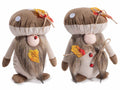 Gnomi autunnali con cappello funghetto e decorazioni con foglie, coccinelle, set da 4 pezzi, cm 12 x 10 x 17 H