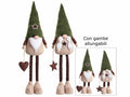 Babbo e Mamma Natale in stoffa con gambe allungabili e decoro stella / cuore, set da 2 pezzi, -