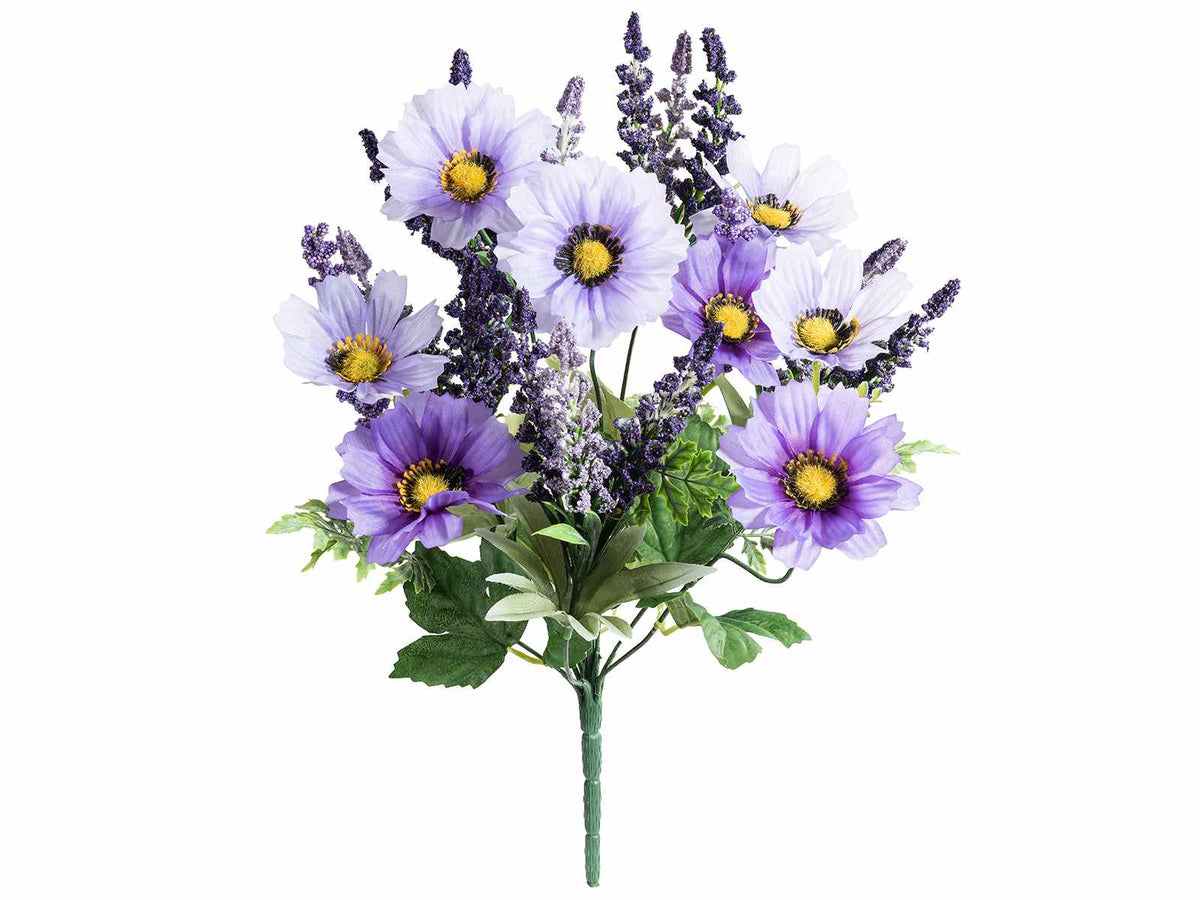 Mazzi a bouquet di lavanda e fiori di campo artificiali, set da 6 pezzi, cm 30 H (c / gambo 41)