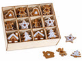 Decorazioni in panno natalizie biscottini pan di zenzero con biadesivo. In espositore da 144 pezzi, Omino: cm 3,5 x 5 H