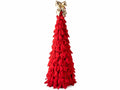 Alberi di Natale decorativi realizzato con fiocchi in velluto rosso e fiocco, Ø 35,5 cm x 103 H
