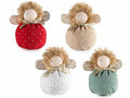 Angeli decorativi natalizi in stoffa con fiocco, ali dettagli dorati, set da 8 pezzi, Ø 6,5 cm x 9,5 H
