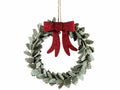 Set di 3 ghirlande natalizie da appendere con agrifogli in panno con fiocco rosso, Ø 25 cm