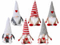 Babbo e Mamma Natale gnometti in stoffa colorata con cuore applicato, set da 6 pezzi