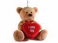 Orsetti di peluche per San Valentino con cuore rosso imbottito con scritta, cm 35 x 35 x 35 H (seduto)