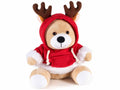 Orsetti peluche di Natale con felpa e cappuccio con corna da renna, set da 3 pezzi, cm 17 x 13 x 19 H (seduto)