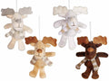 Renne peluche con sciarpa in maglia da appendere all'albero di Natale, set da 8 pezzi, In piedi: cm 9 x 5,5 x 13 H